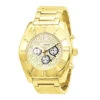 JoJino Large Men's Diamond Watch 0.25ct Iced Out Yellow Dial Chronograph
