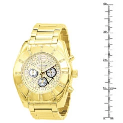 JoJino Large Men's Diamond Watch 0.25ct Iced Out Yellow Dial Chronograph -Jewelry Sales Store watches jojino large mens diamond watch 025ct iced out yellow dial chronograph 968752 ruler
