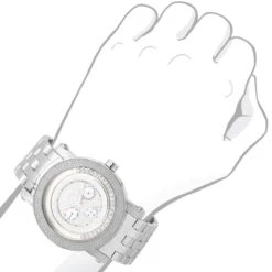 JoJino Men's Diamond Watch Iced Out White Dial W Subdials & Floating Stones -Jewelry Sales Store watches jojino mens diamond watch iced out white dial w subdials floating stones 968763 bod