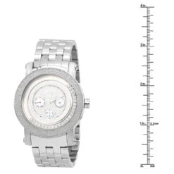 JoJino Men's Diamond Watch Iced Out White Dial W Subdials & Floating Stones -Jewelry Sales Store watches jojino mens diamond watch iced out white dial w subdials floating stones 968763 ruler