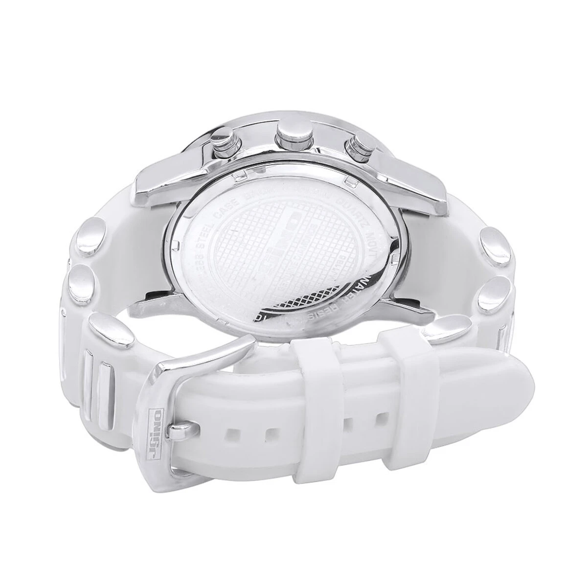 White Jojino Men's Diamond Watch Floating Stones Rubber Band Chronograph 0.25ct 2 White Jojino Men's Diamond Watch Floating Stones Rubber Band Chronograph 0.25ct - Image 2