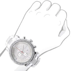 Oversized JoJino Diamond Watch For Men With Chronograph 0.12ct Iced Out Silver Dial -Jewelry Sales Store watches oversized jojino diamond watch for men with chronograph 012ct iced out silver dial 968796 bod