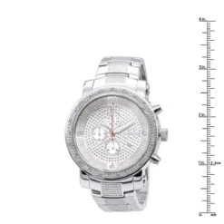 Oversized JoJino Diamond Watch For Men With Chronograph 0.12ct Iced Out Silver Dial -Jewelry Sales Store watches oversized jojino diamond watch for men with chronograph 012ct iced out silver dial 968796 ruler