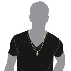 White And Black Diamond Iced Out Skull Pendant 10K Yellow Gold 0.83ct -Jewelry Sales Store white and black diamond iced out skull pendant in 10k gold 083ct bodye