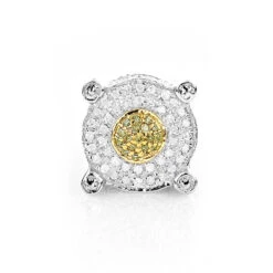 White And Yellow Diamond Earring 0.2ct Single Men's Stud