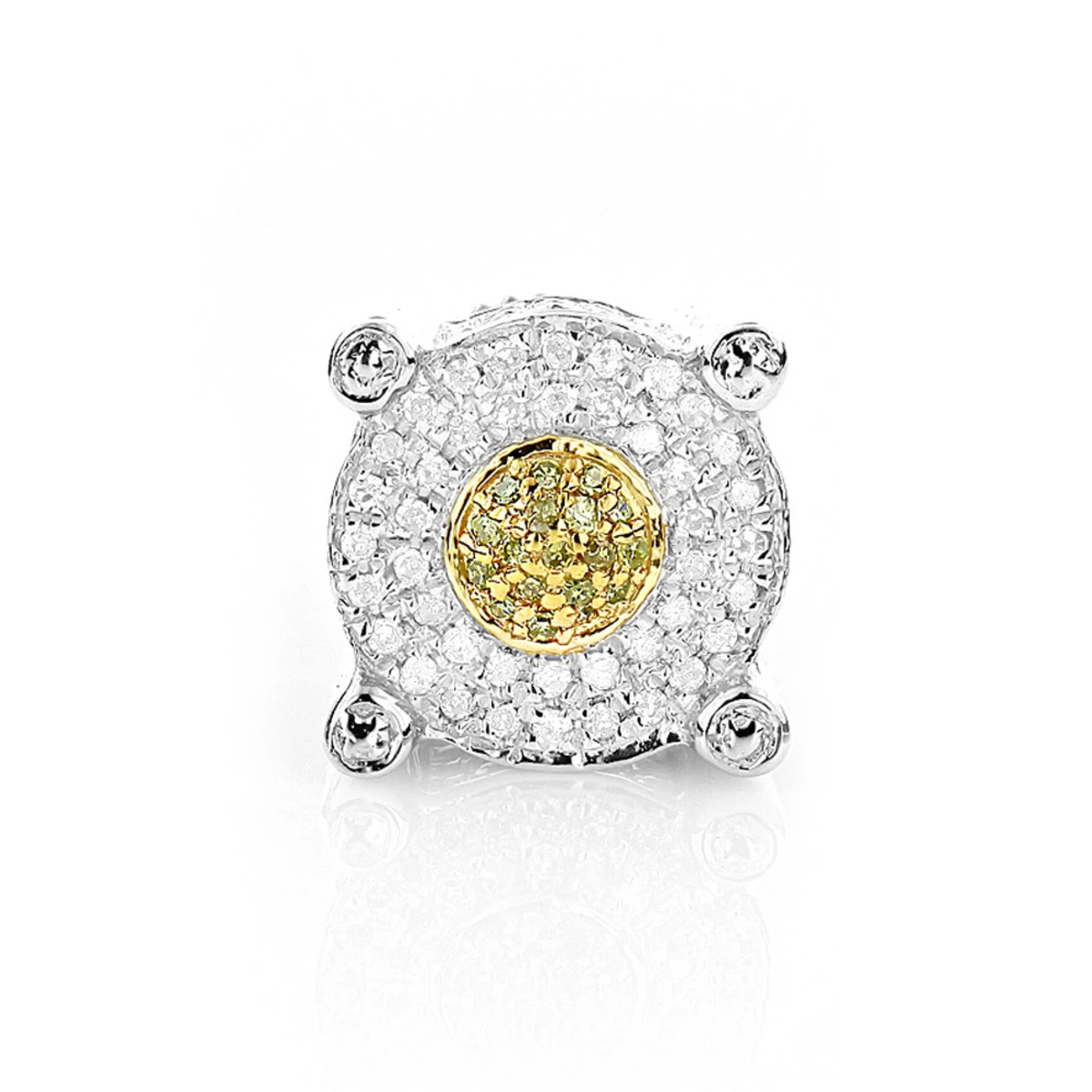 White And Yellow Diamond Earring 0.2ct Single Men's Stud 1 White And Yellow Diamond Earring 0.2ct Single Men's Stud