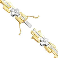 14K Yellow Gold Diamond Men's Bracelet 1.95ct -Jewelry Sales Store white yellow gold diamond mens bracelet 195ct backye