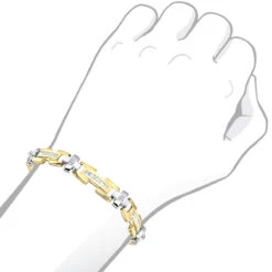 14K Yellow Gold Diamond Men's Bracelet 1.95ct -Jewelry Sales Store white yellow gold diamond mens bracelet 195ct bodye