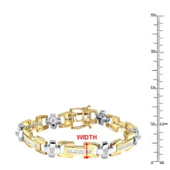 14K Yellow Gold Diamond Men's Bracelet 1.95ct -Jewelry Sales Store white yellow gold diamond mens bracelet 195ct rulerye