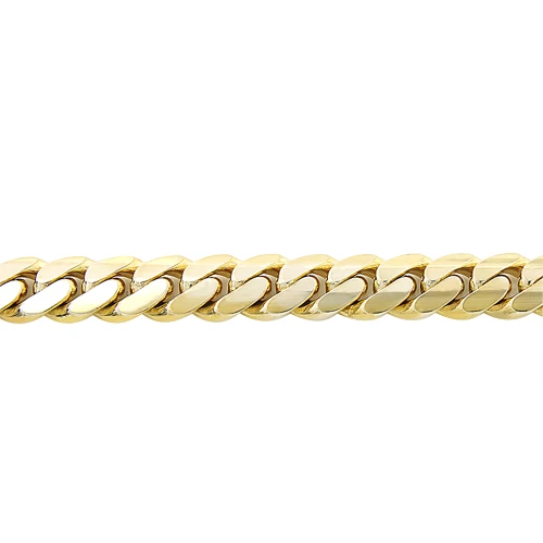 14K Yellow Gold Miami Cuban Link Curb Chain Bracelet 9.5mm 7.5-9in 2 14K Yellow Gold Miami Cuban Link Curb Chain Bracelet 9.5mm 7.5-9in - Image 2